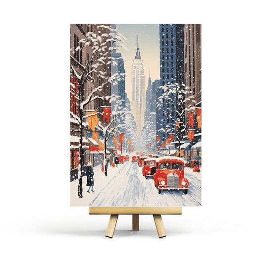 Penpaling Paula - Snowy City - Ansichtkaart - The Dreamer's Bookshop.