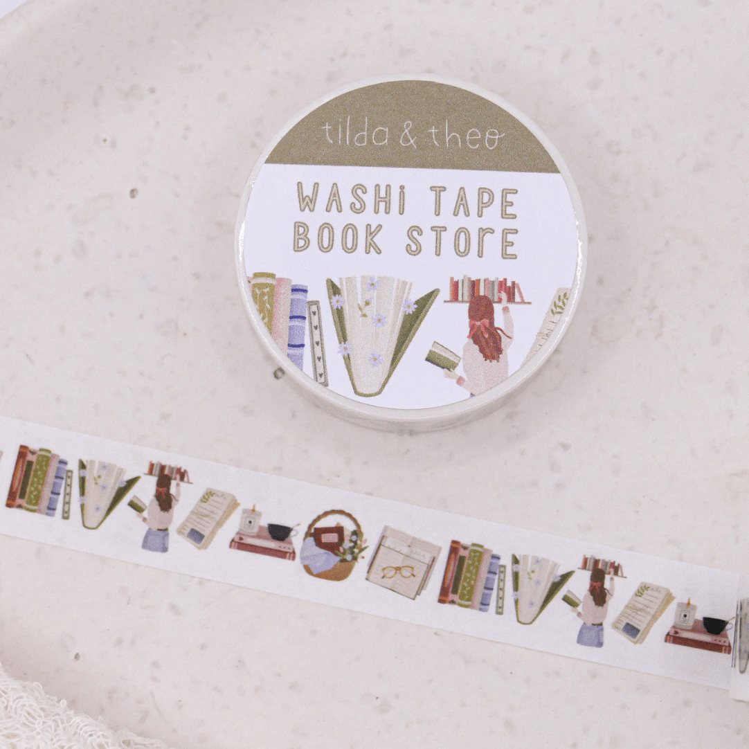 Tilda&Theo - Washi Tape leesboeken - Masking Tape Booklover Tape - The Dreamer's Bookshop.