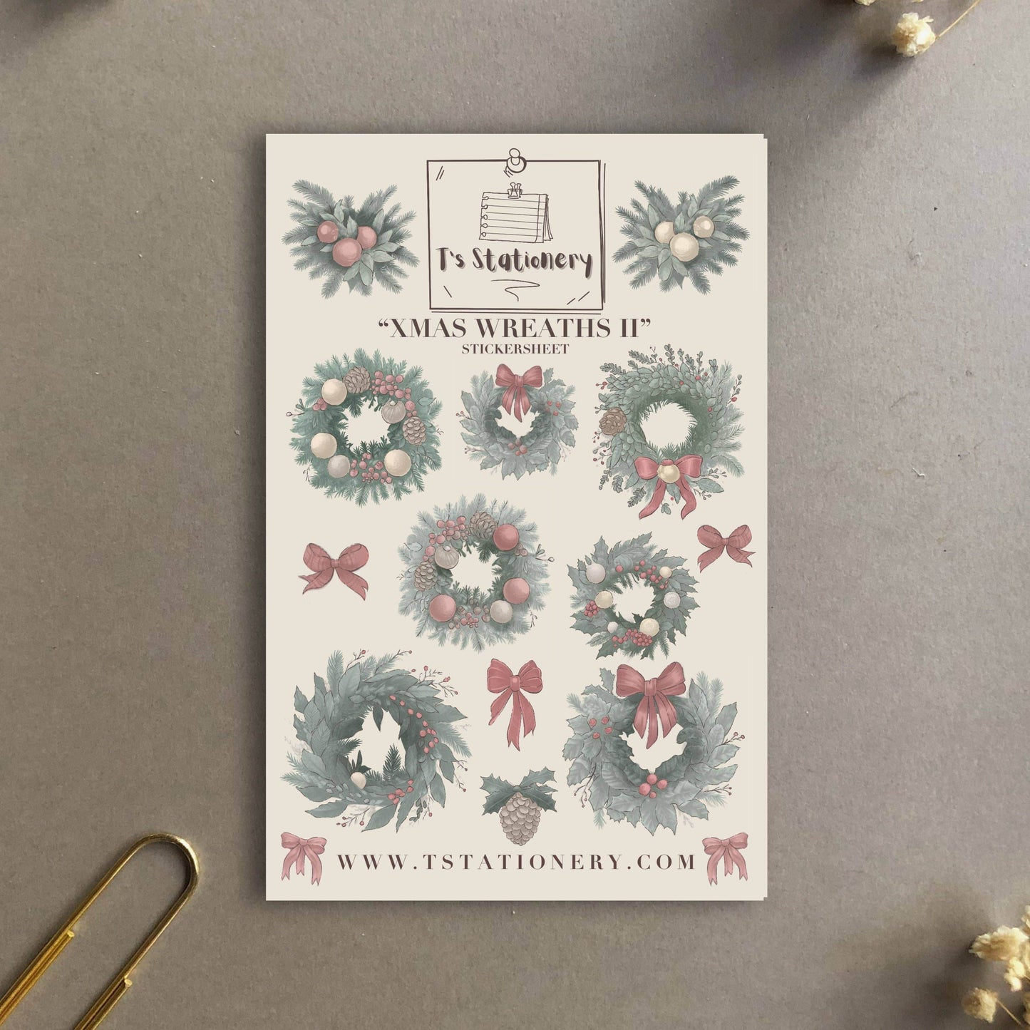T's Stationery - „Kransen II” - The Dreamer's Bookshop.