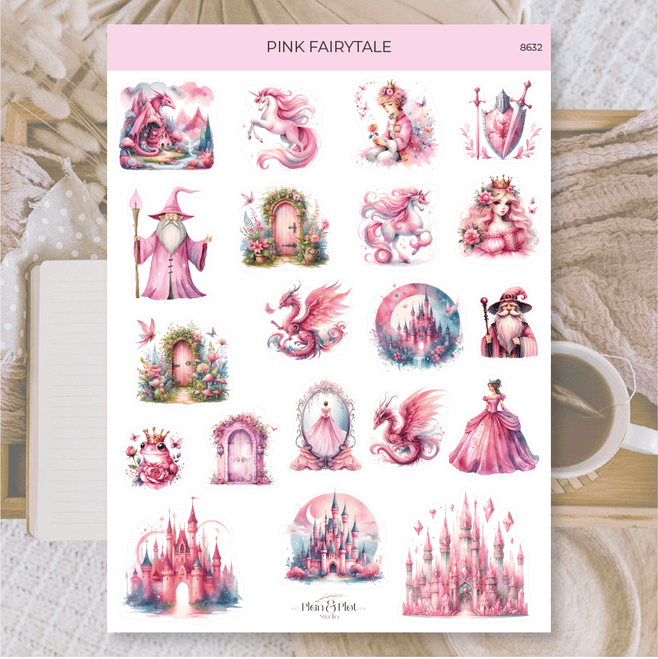 Plan & Plot Studio - Roze sprookje - stickers - The Dreamer's Bookshop.