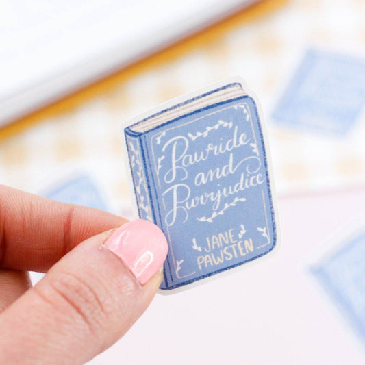 My Sweet Paper Card - Pawride and Purrjudice - Kattenboeksticker - The Dreamer's Bookshop.