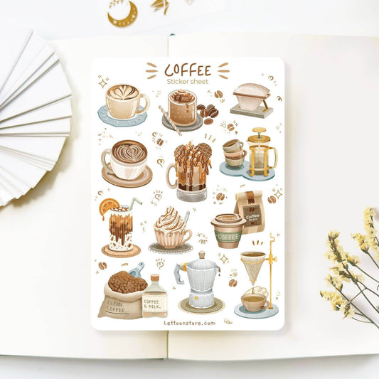 LETTOOn - Stickervel - Koffie - The Dreamer's Bookshop.