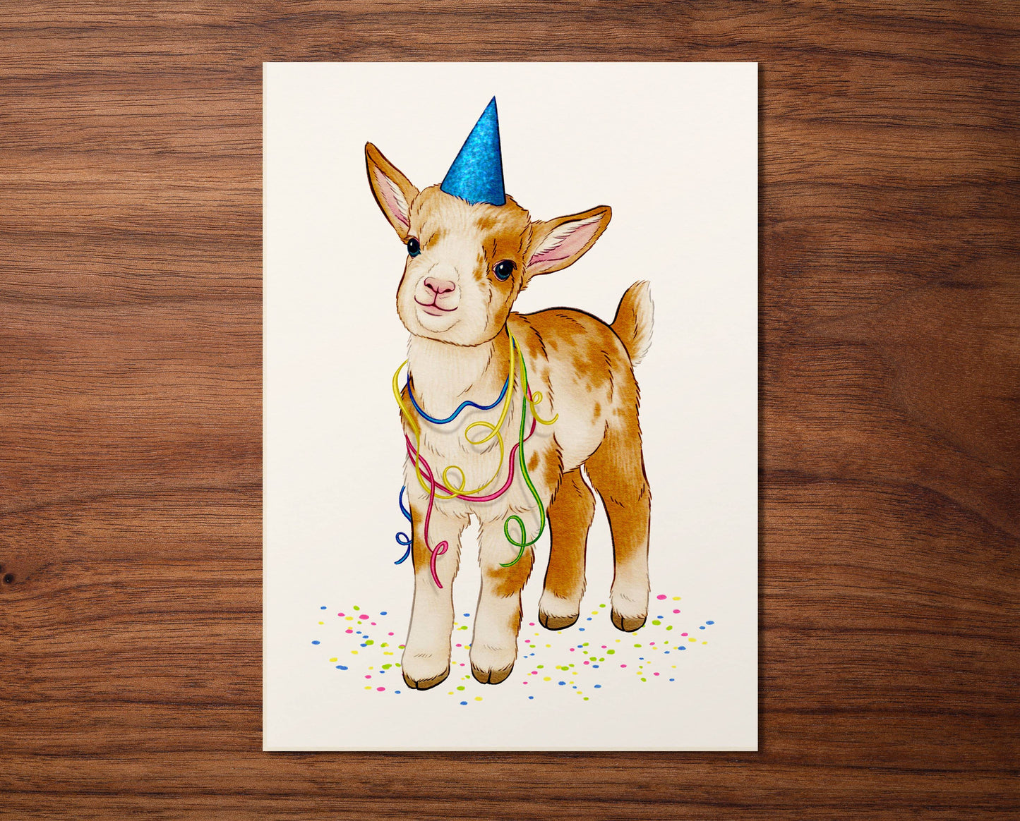 Firlefanz Design - Ansichtkaart „Birthday goat” - The Dreamer's Bookshop.