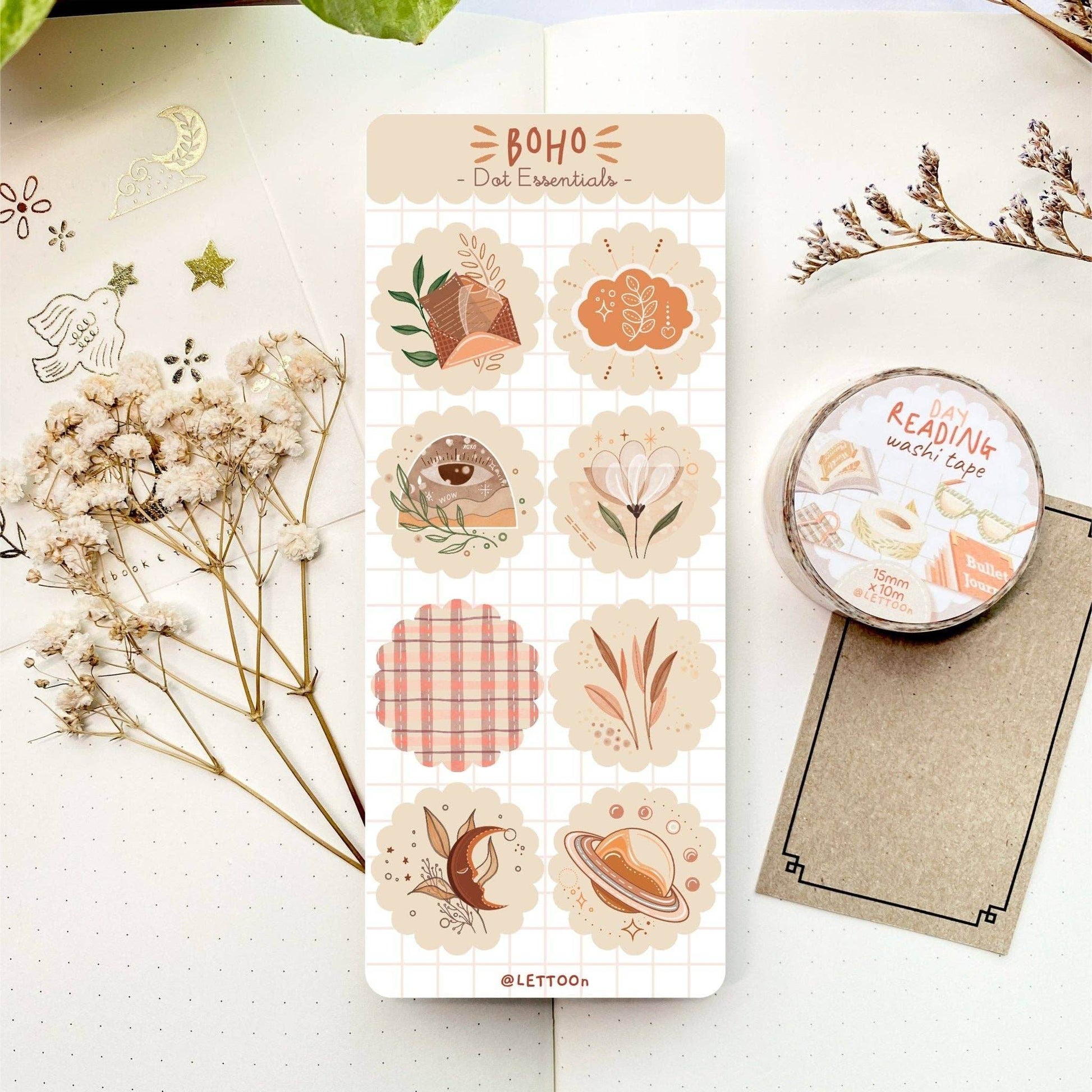 LETTOOn - Stickervel - Boho - The Dreamer's Bookshop.