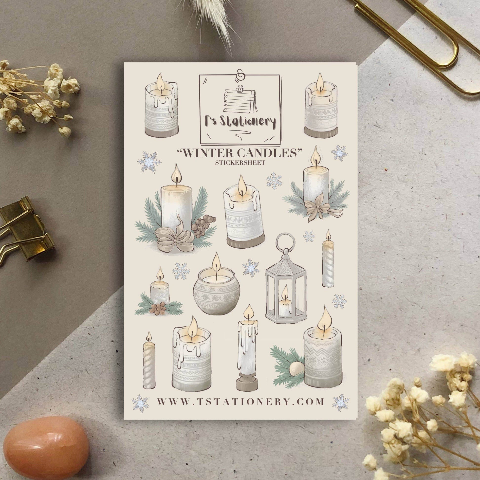T's Stationery - „Winterkaarsen” - The Dreamer's Bookshop.