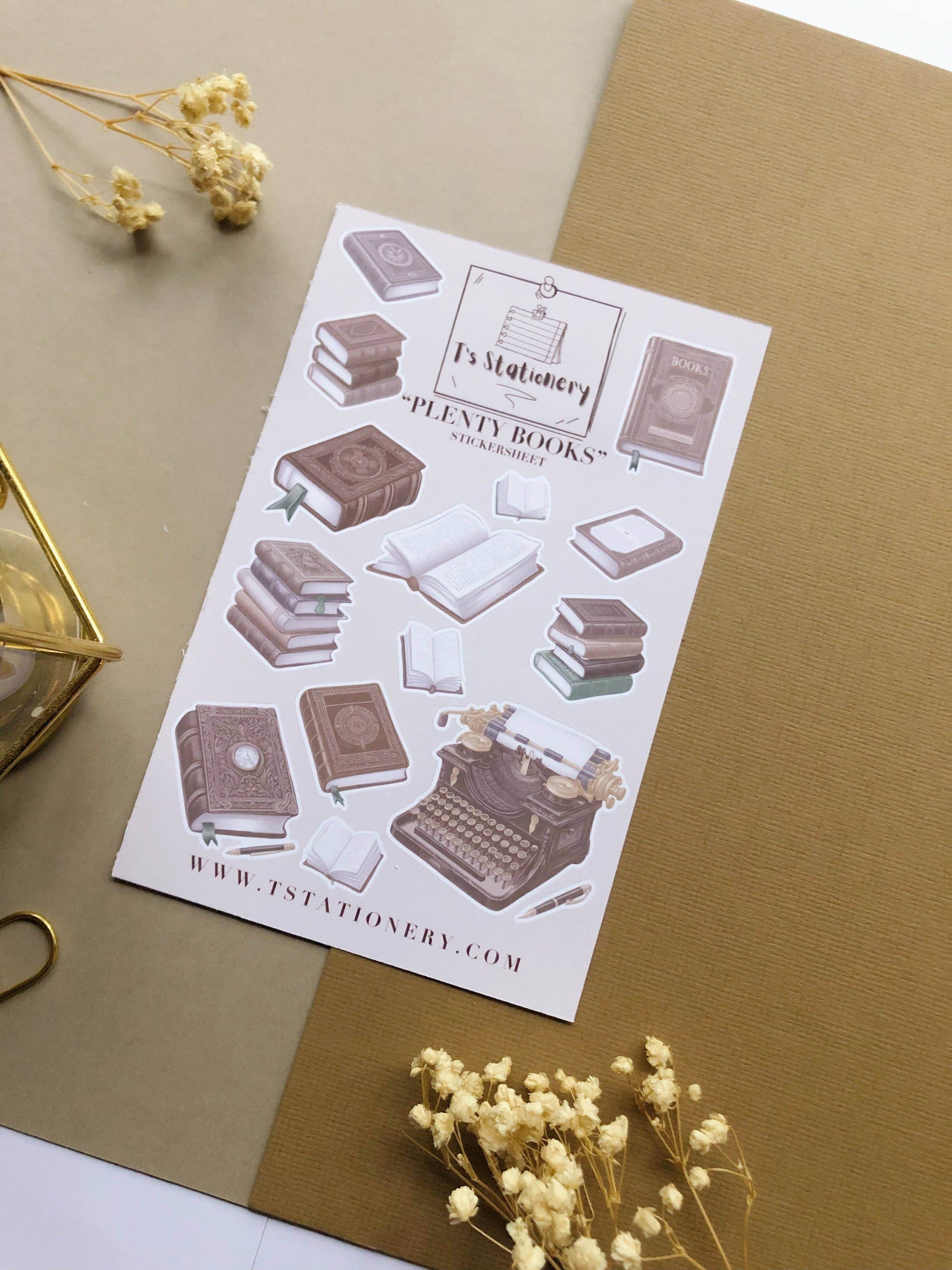T's Stationery - Stickervel „Plenty Books” - The Dreamer's Bookshop.