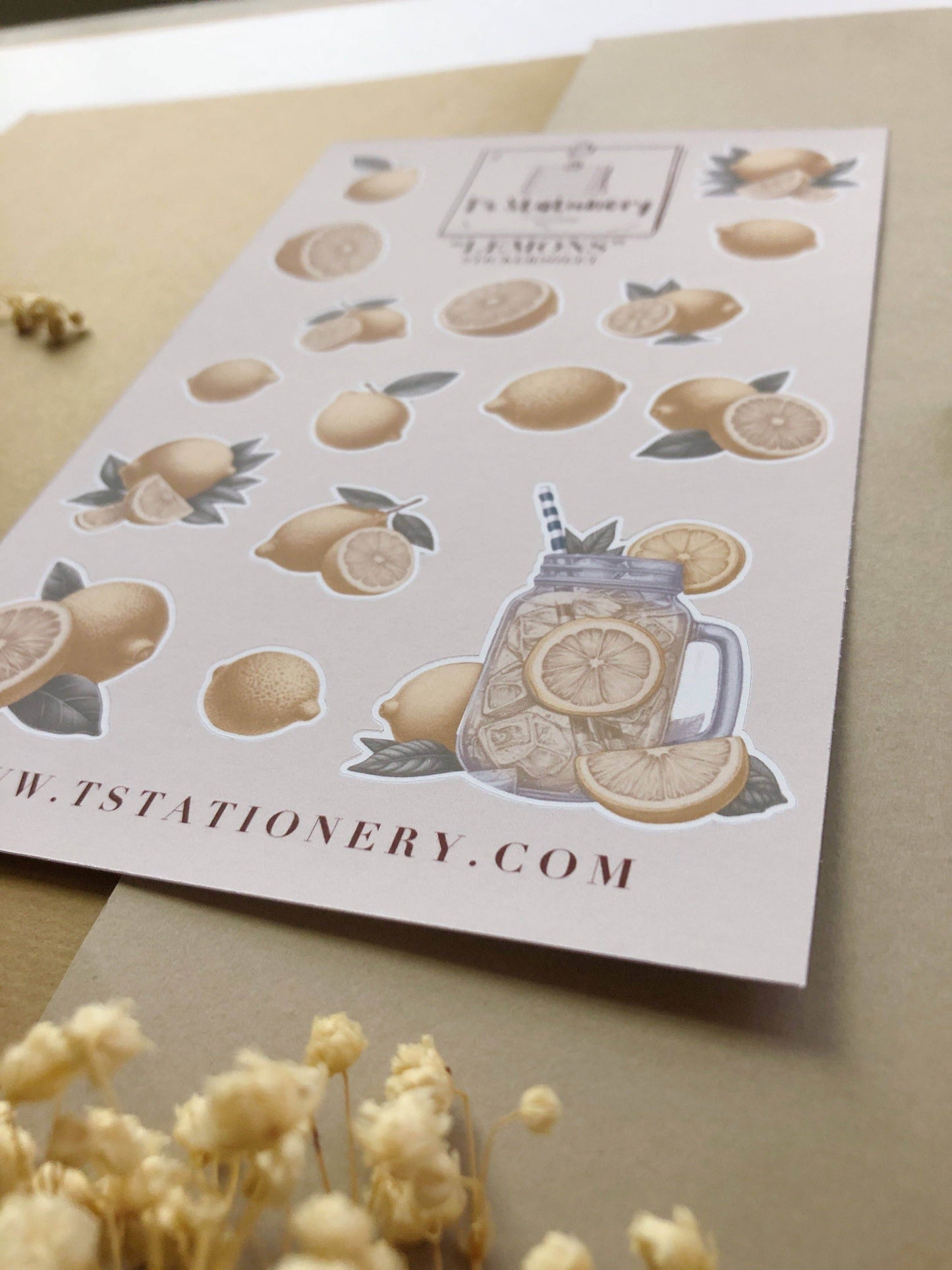 T's Stationery - Stickervel „Lemons” - The Dreamer's Bookshop.