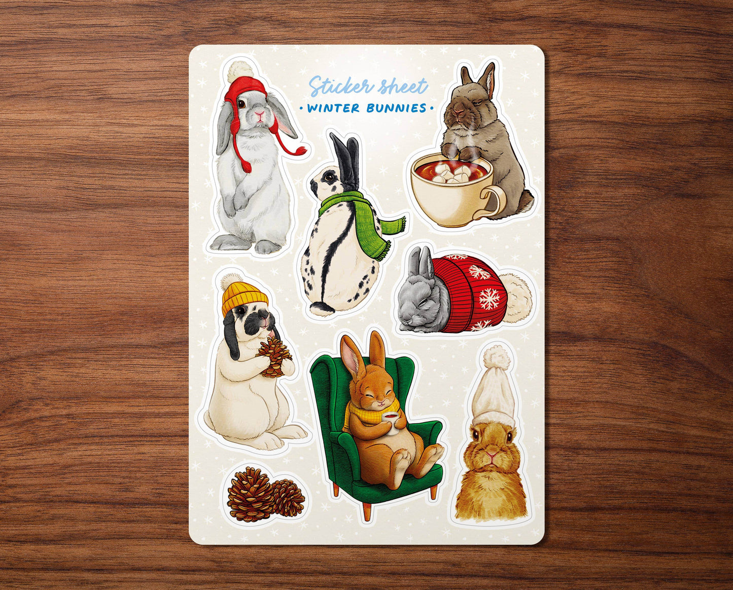 Firlefanz Design - Stickervel „Winterkonijntjes” - The Dreamer's Bookshop.