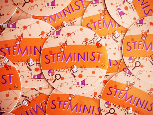 Irene Renon illustrations - Wetenschapsstickers, Steministische vinylstickers voor wetenschappers, - The Dreamer's Bookshop.