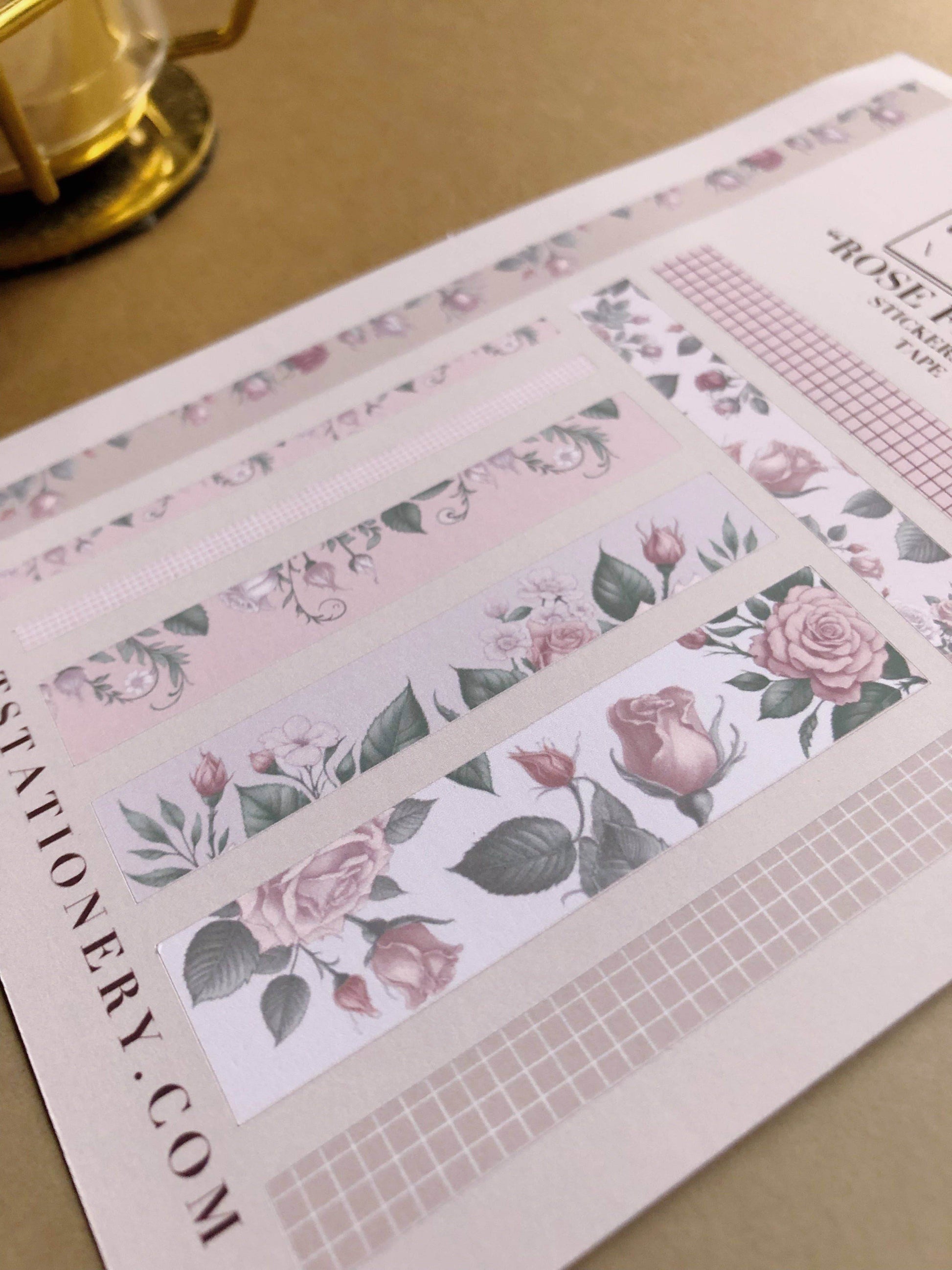 T's Stationery - Stickerveltape „Rose Floral” - The Dreamer's Bookshop.