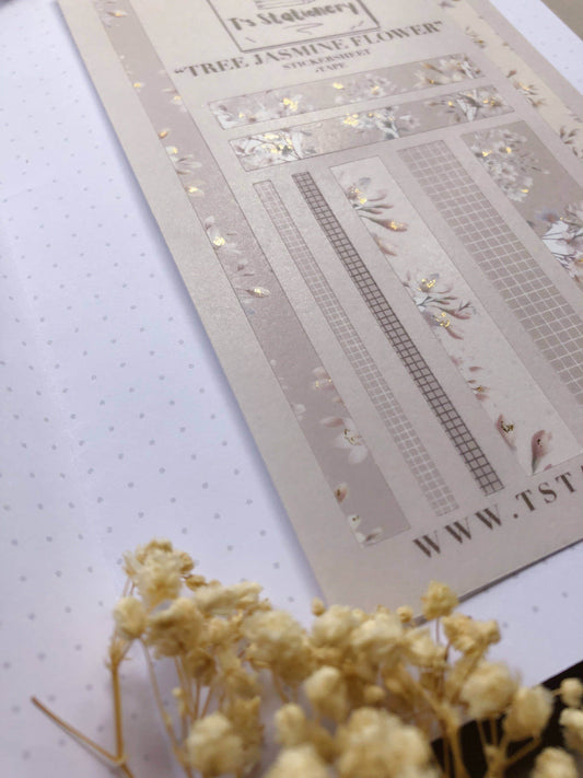 T's Stationery - Stickertape „Tree Jasmine Flower” (WASHI) - The Dreamer's Bookshop.