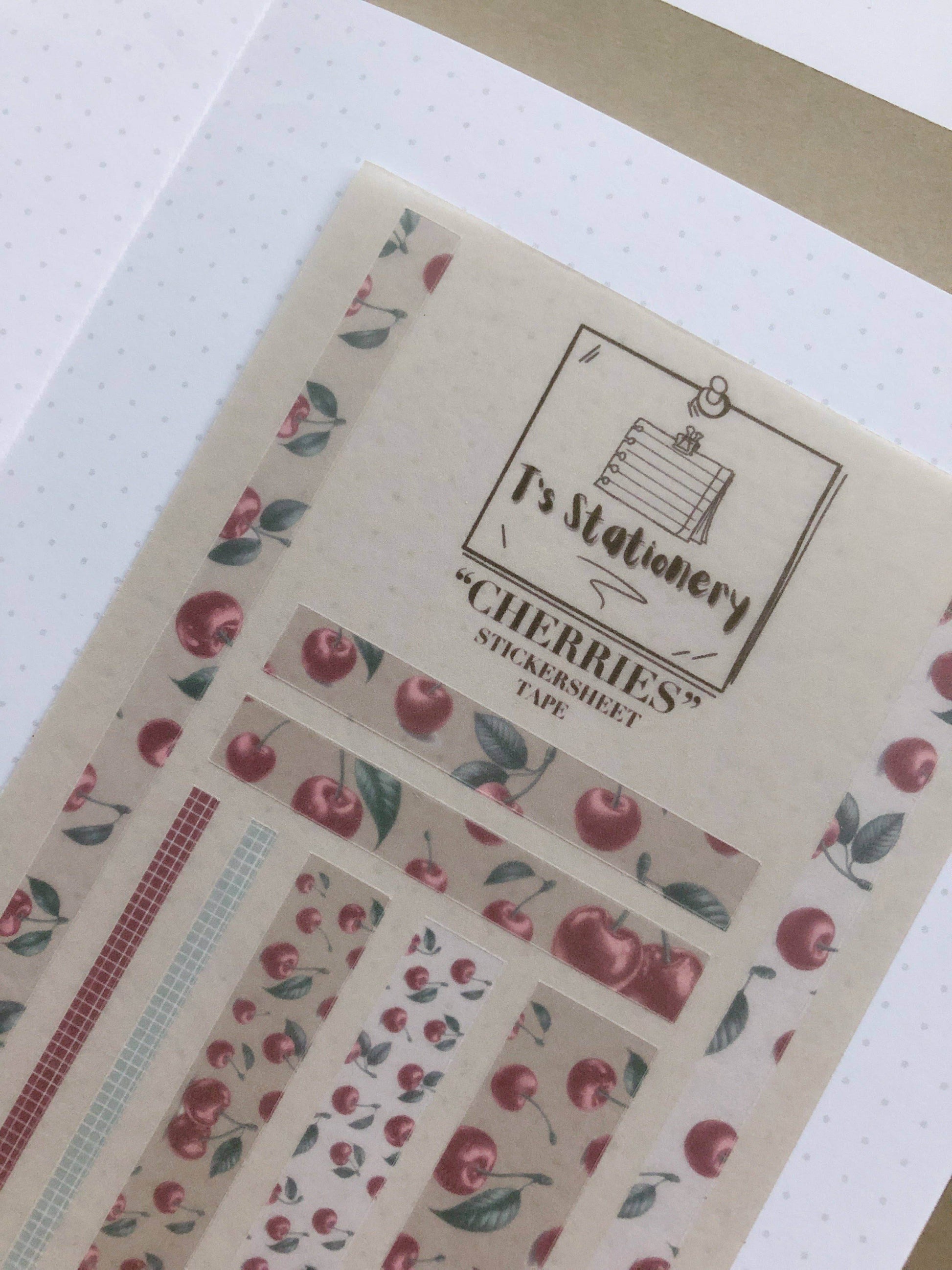 T's Stationery - Stickerveltape „Cherry” (WASHI) - The Dreamer's Bookshop.