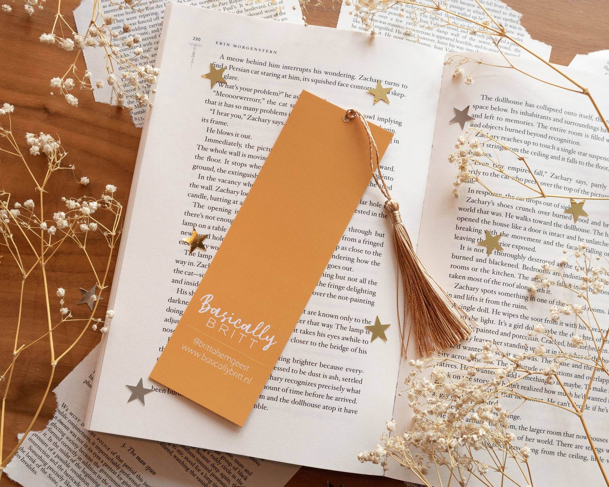 Basically Britt - Orange Summer Bookmark with Sunny Vibes - The Dreamer's Bookshop.