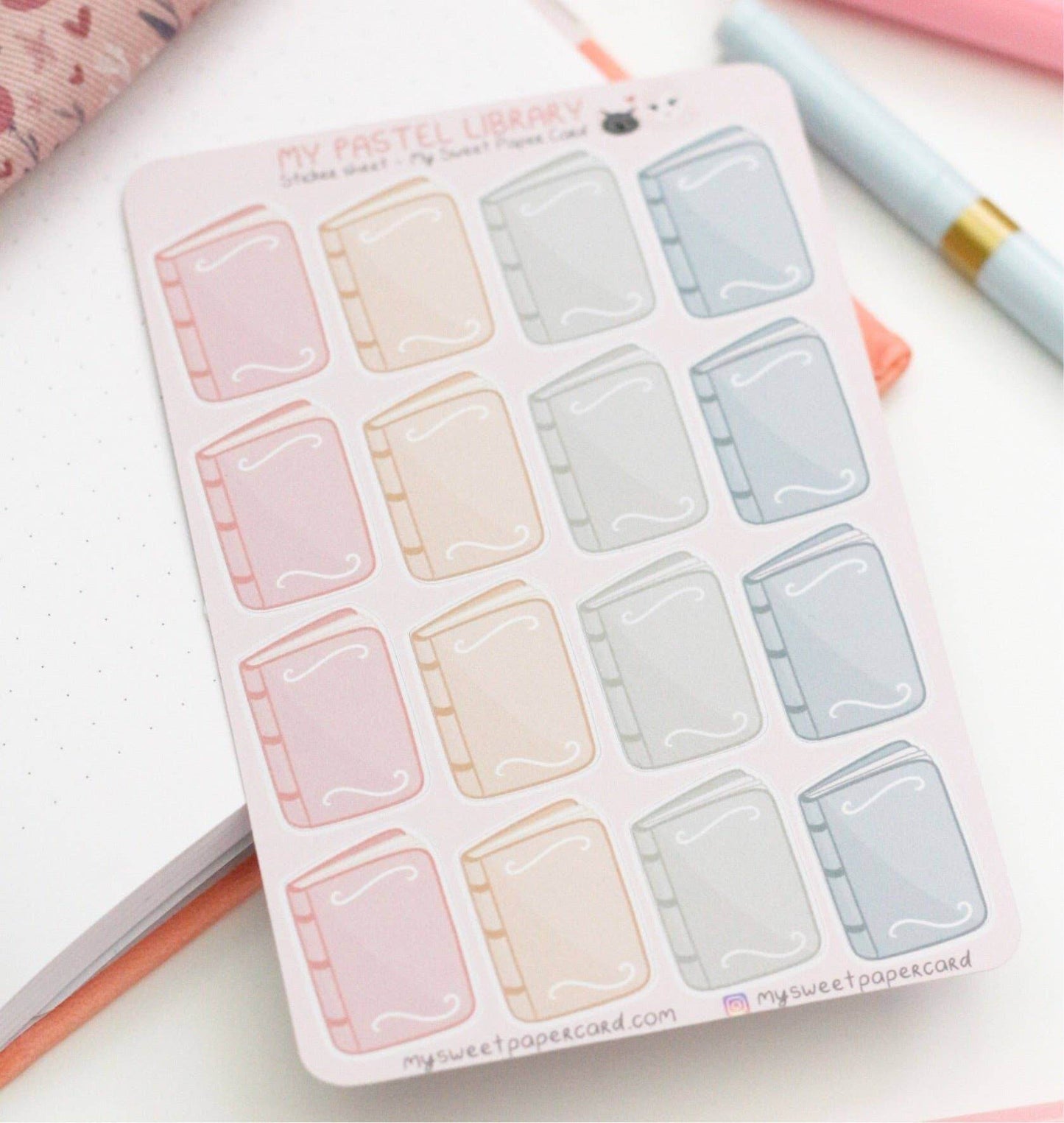 My Sweet Paper Card - Pastelkleurige boekstickers - stickers voor terug naar school - The Dreamer's Bookshop.