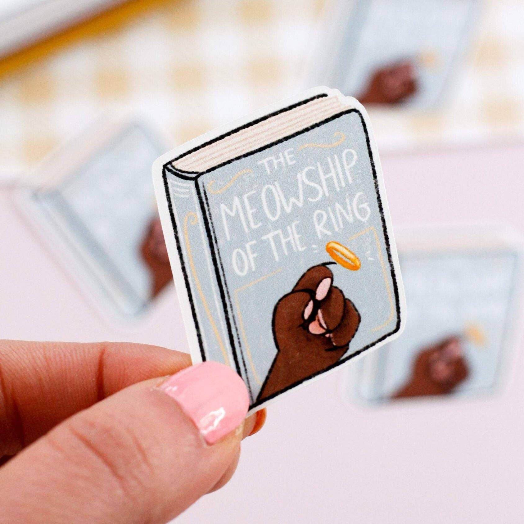 My Sweet Paper Card - Het miauwen van de ring - Kattenboeksticker - The Dreamer's Bookshop.