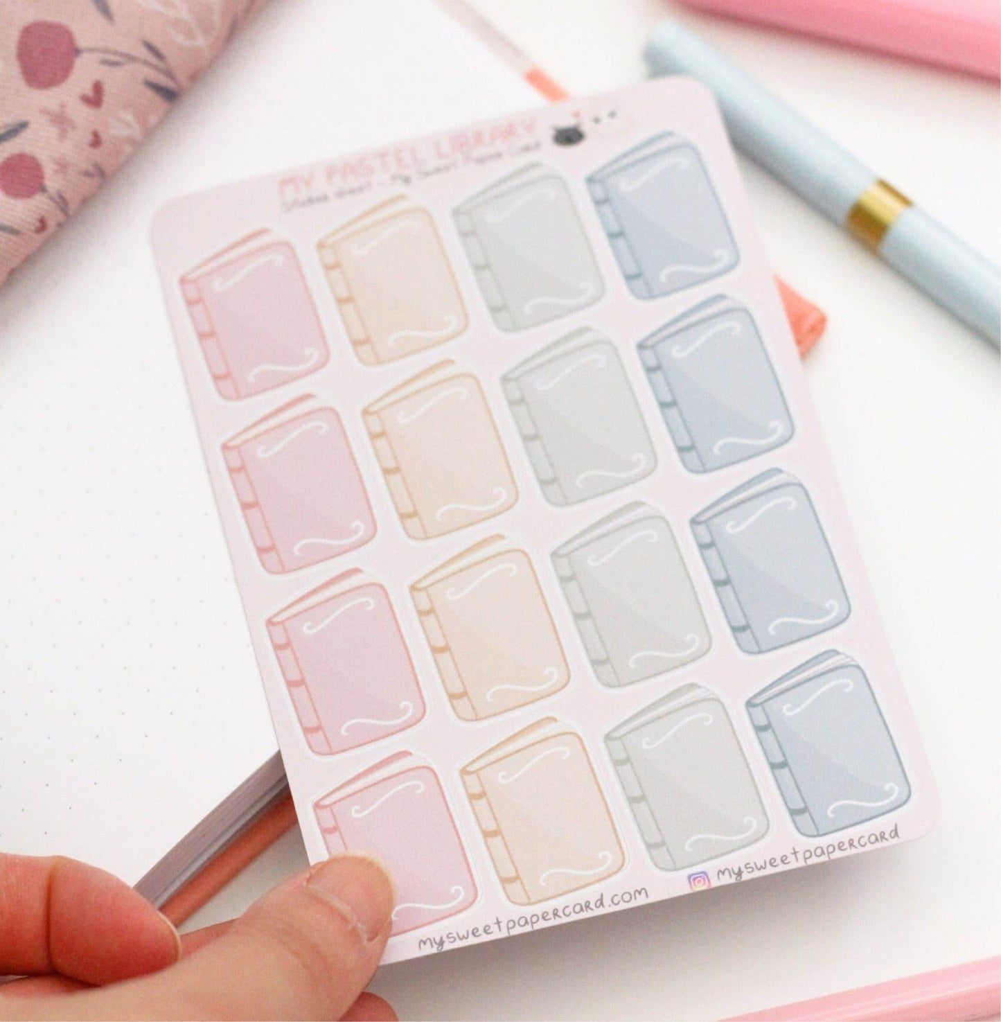 My Sweet Paper Card - Pastelkleurige boekstickers - stickers voor terug naar school - The Dreamer's Bookshop.