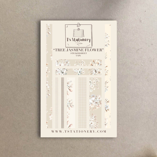 T's Stationery - Stickerveltape „Tree Jasmine Flower” - The Dreamer's Bookshop.