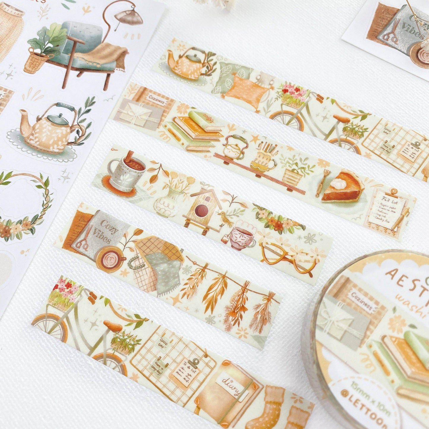 LETTOOn - Washi Tape - Gezellige esthetiek - The Dreamer's Bookshop.