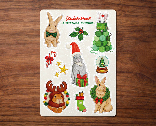 Stickervel „Kerstkonijntjes” - The Dreamer's Bookshop.
