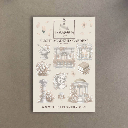 T's Stationery - Stickervel „Light Academia Garden” - The Dreamer's Bookshop.