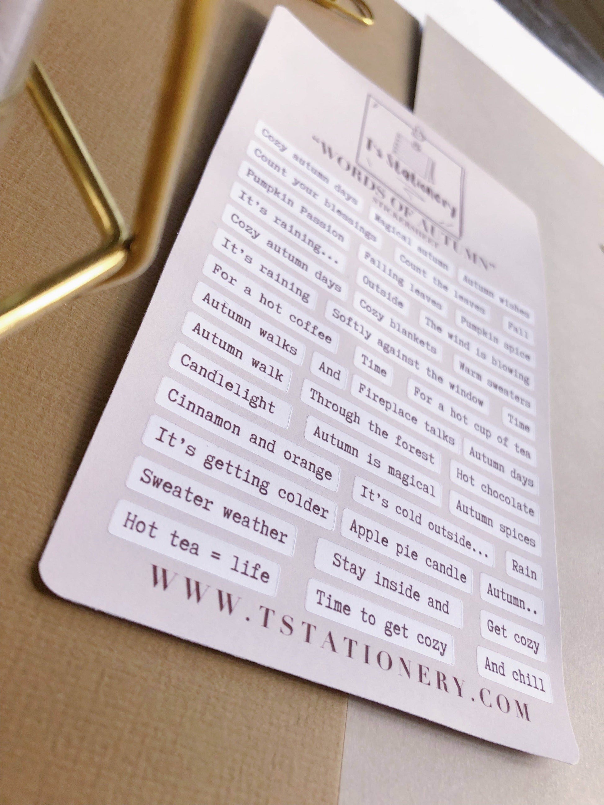 T's Stationery - „Woorden van de herfst” - The Dreamer's Bookshop.
