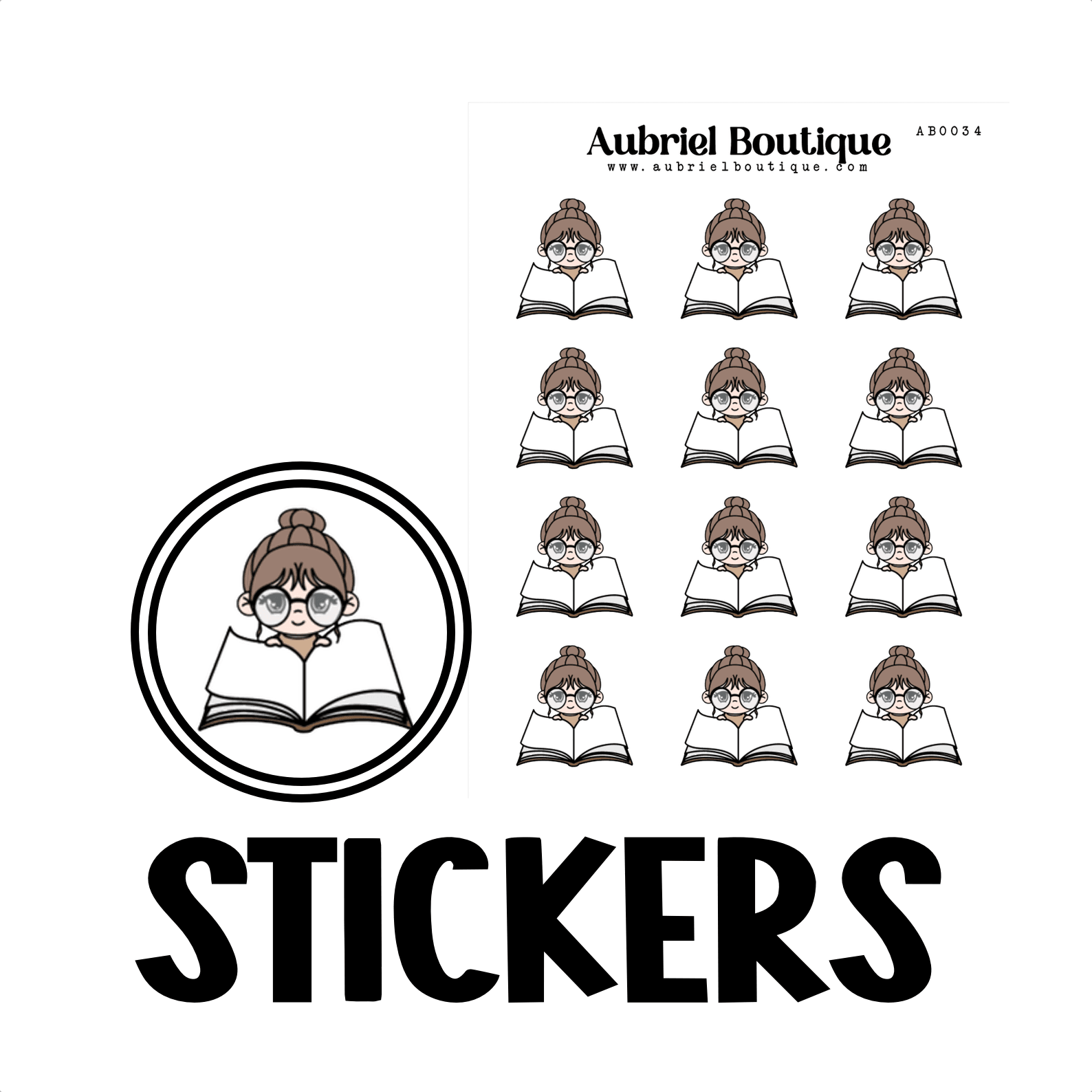 BAMBOLINA LEESBOEKEN, plannerstickers — AB0034 - The Dreamer's Bookshop.