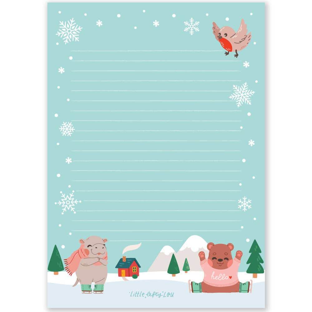 Little Lefty Lou - A5 Kladblok voor winterschaatsen - dubbelzijdig - The Dreamer's Bookshop.