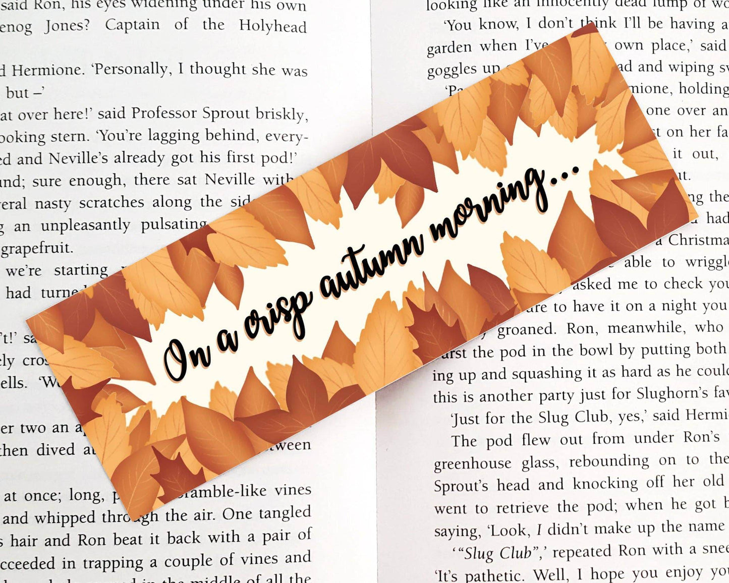 Basically Britt - Orange Autumn Leaves Bookmark with Cozy Fall Vibes - The Dreamer's Bookshop.