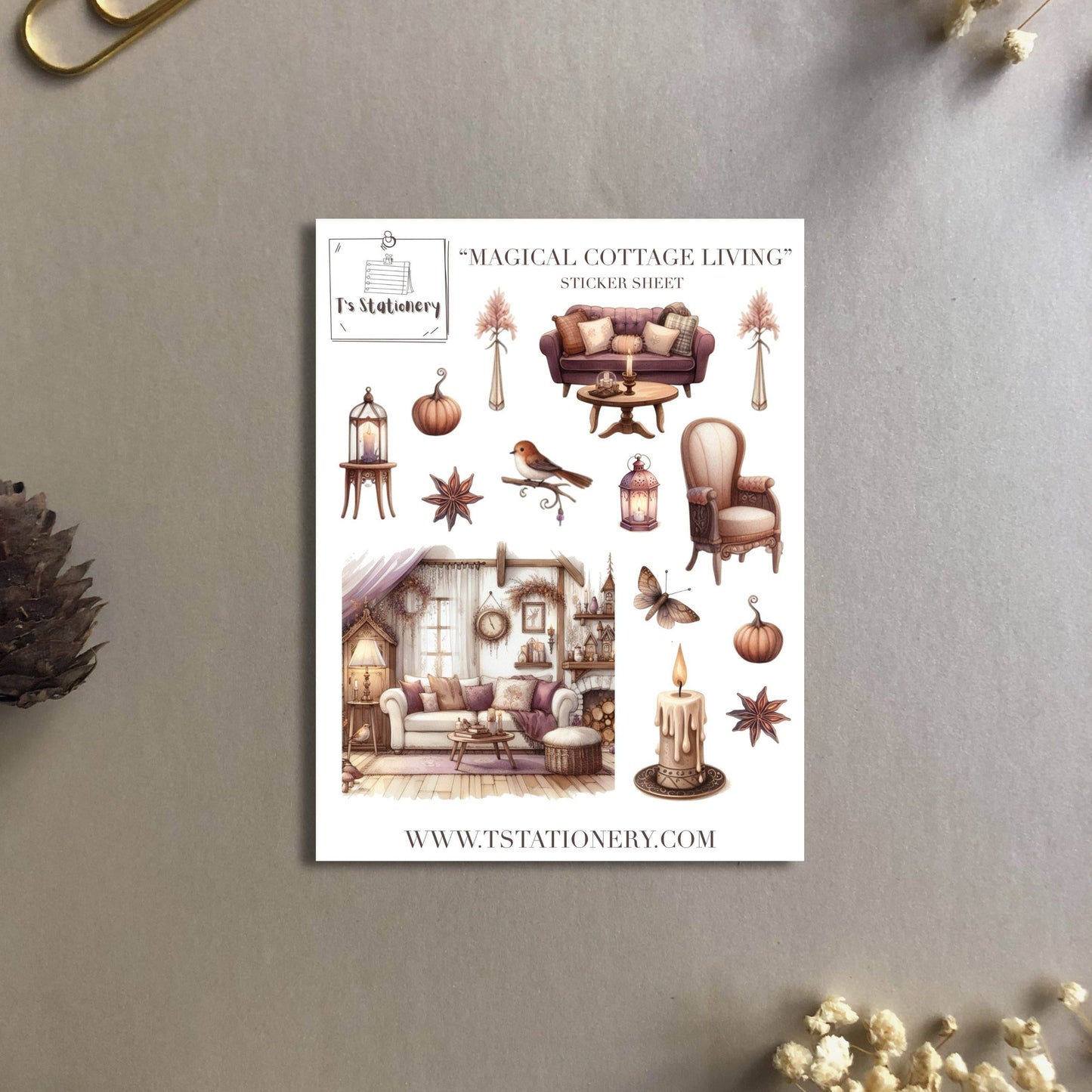 T's Stationery - Washi-stickervel „Magical Cottage Living” - The Dreamer's Bookshop.