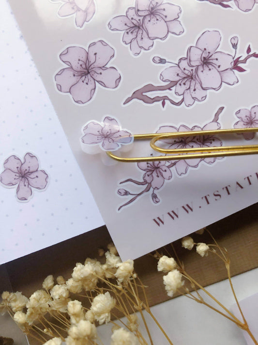 T's Stationery - „PET-stickers met kersenbloesem” - The Dreamer's Bookshop.