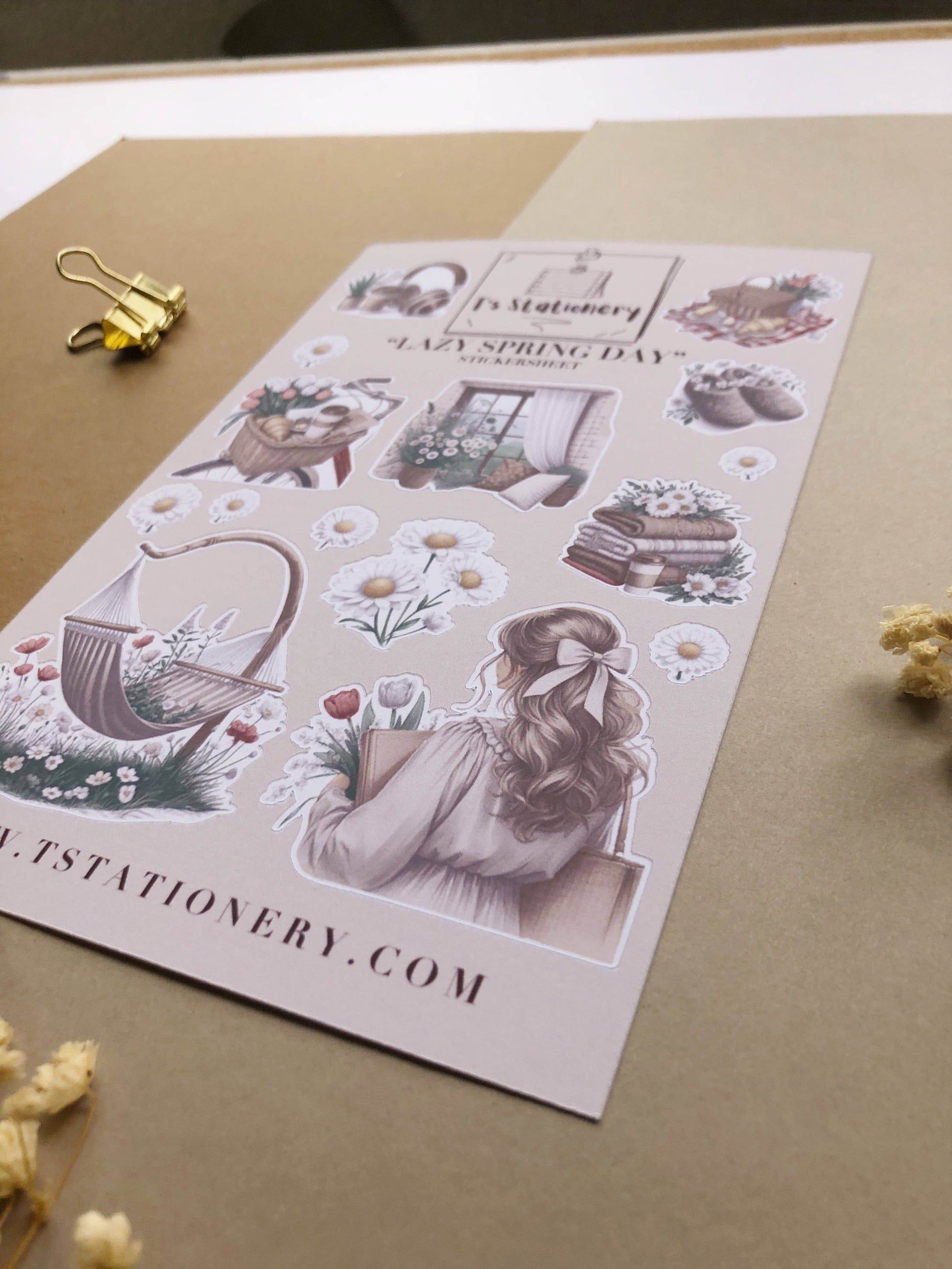 T's Stationery - Stickervel „Lazy Spring Day” - The Dreamer's Bookshop.
