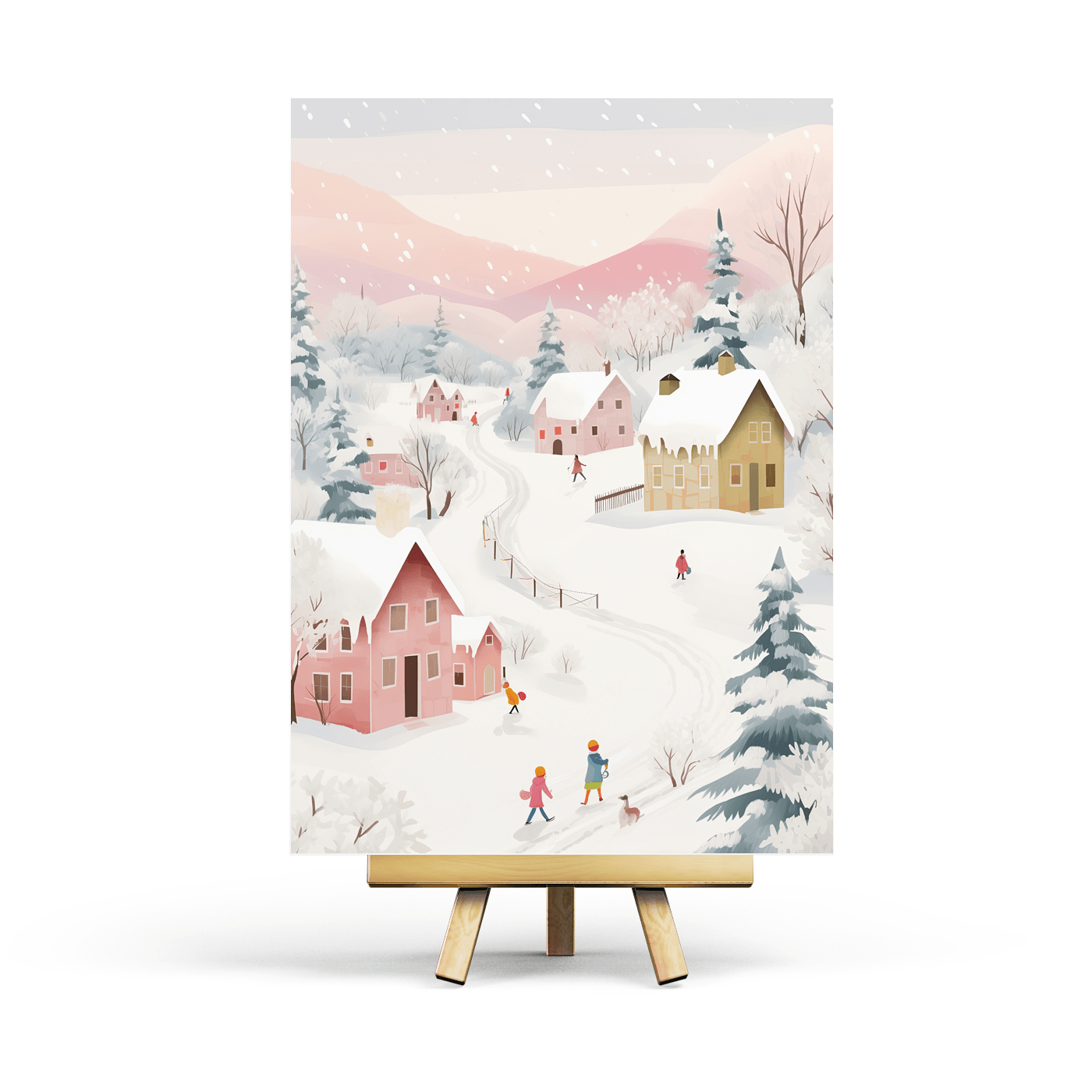 Penpaling Paula - Pink Winter - Ansichtkaart - The Dreamer's Bookshop.