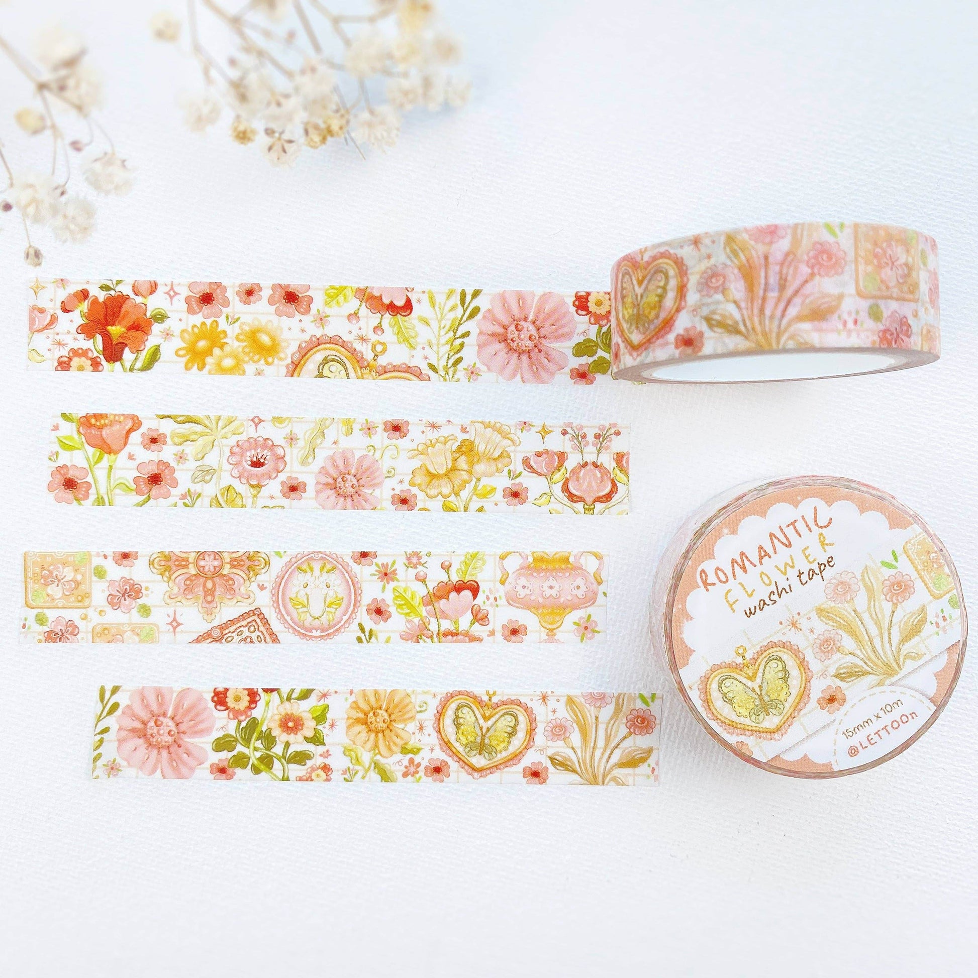 LETTOOn - Washi-tape - Romantische bloem - The Dreamer's Bookshop.